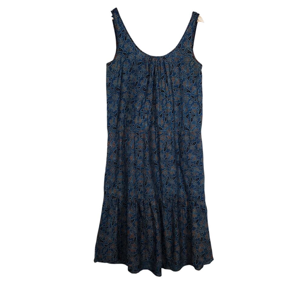 Frye Womens Dress Small Navy Blue Floral Sleeveless Boho Cottagecore Grunge